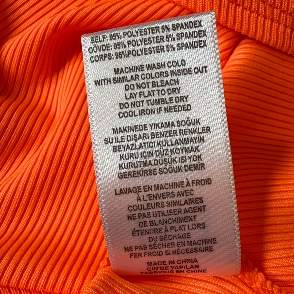 Opening Ceremony Orange Asymmetrical Neck Sleeveless Bodycon Sexy Neon Dress XS - Picture 8 of 12